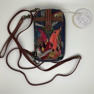 Sakroots Multicolor Bird Print Crossbody Bag NWT